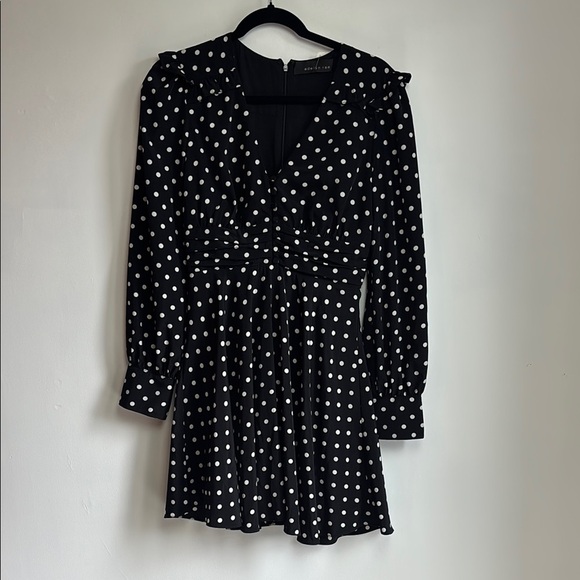 Adelyn Rae Elegant Black Polka Dot Dress small - Picture 3 of 14